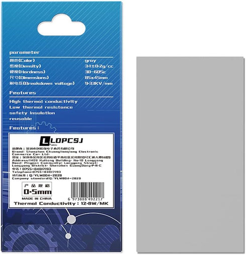 12.8 W/mK Thermal Pad, 85x45x1.0mm, Silicone Cooling Thermal Pads and Non Conductive High-Temperature Resistance with Dual Self-Adhesive Films for...