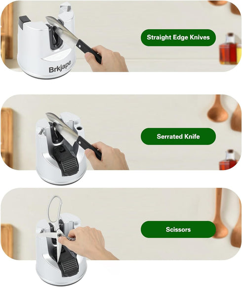 Easy-to-Use Kitchen Knife Sharpener for Kitchen Knives and Scissors - Keep Your Blades Sparkling!...