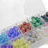 200pcs 8mm Stone Beads Kit Round Loose Gemstone Blue Red Green Black Purple Yellow Gray White Rose Red Frosted Weathered Agate Beads for Bracelet ...