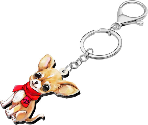 Acrylic Cute Dog Pets Keychain for Women Girls Kawaii Puppy Key ring Gifts for Purse Car Keys Dog Lovers...
