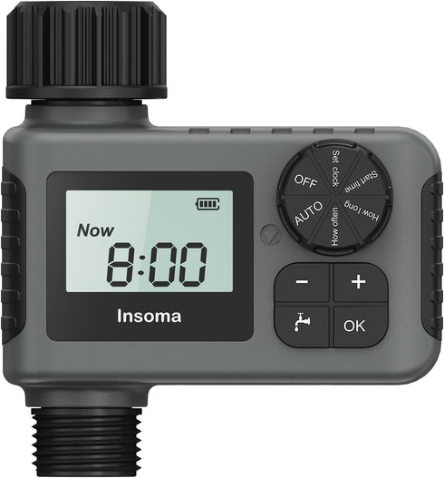 Outdoor Garden Hose Faucet Timers, Programmable Water Sprinkler Timer with Rain Delay/Manual/Automatic Drip Irrigation and Lawn Watering System fo...