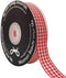 Red and White 100% Polyester Gingham Ribbon 25 Yards Each Roll (5/8", red)...