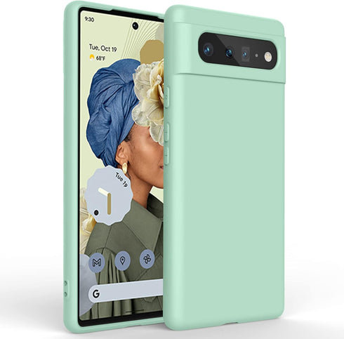Amzpas Silicone Phone Case Compatible with Google Pixel 6, Soft Protective Smart Phone Case for Women Men, Durable Anti-Scratch Shockproof Phone C...