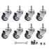 Luomorgo 8 Pcs 1" Caster Wheels Swivel Stem Casters for Small Tiny Shopping Cart Trolley Wheel, No Noise TPE M6 x 15mm Threaded Stem Caster, 141lb...