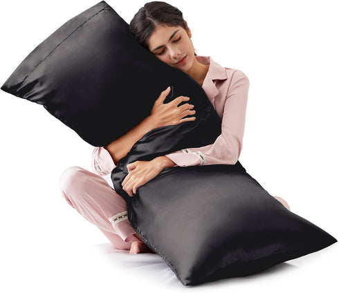 Love's cabin Satin Body Pillow Pillowcase, Similar to Silk Body Pillow Cover with Envelope Closure, Silky Cooling Long Pillowcases for Hair and Sk...
