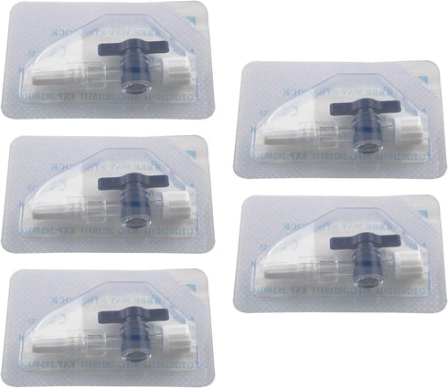 ToToT 5PCS Disposable Medical Valve 2-Way Stopcocks with Luer Connections Male Lock for School Projects, Hobbies DIY Experimental Research Project...