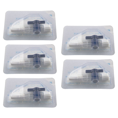 5pcs Disposable Medical Valve 2-Way Stopcocks with Luer Connections Male Lock for School Projects, Hobbies DIY Experimental Research Projects...