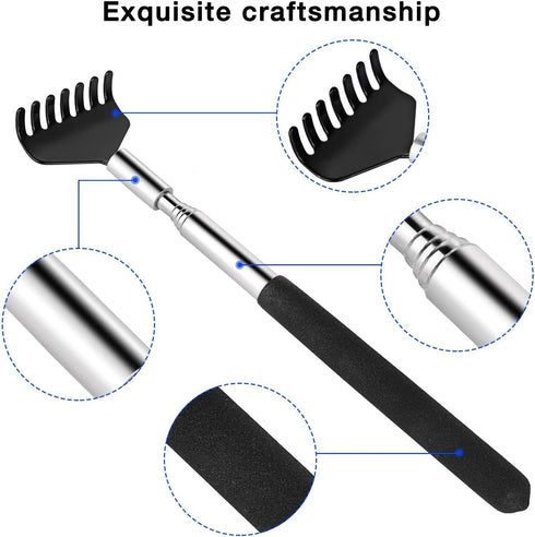 2 Pack Portable Extendable Back Scratcher, Stainless Steel Telescoping Back Scratcher with Beautiful Present Packaging...