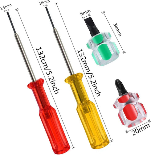 4Pcs Hex Socket Screwdriver H1.5 H1.6 and Mini Portable Screwdriver Flathead Cross Head Screwdrivers for Industrial Overlock Sewing Machine Repair...