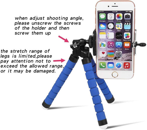 Flexible Tripod Mini Universal Octopus Leg Style Portable and Adjustable Tripod Stand with Clip Bracket Mount Holder for Mobile Phone, Cellphone, ...