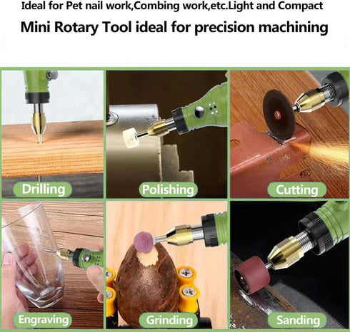 Mini Cordless Rotary, mini drill,3-Speed 3.7V rechargeable Kit with 41 Accessories, 16000rpm Multi-Purpose Power Tool for Sanding, Polishing, Grin...