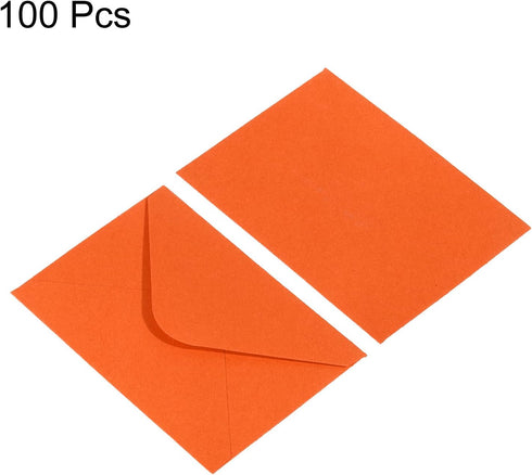 PATIKIL Mini Envelopes, 100 Pack Mini Gift Card Business Card Envelope for Greeting Weddings, Orange...