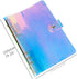 1 Piece Rainbow Clear Notebook Binders 6-Ring Planner Binder Soft PVC Binder Transparent Loose Leaf Personal Planner with Snap Button Closure Roun...