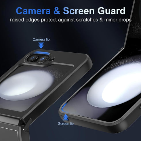 Magnetic Case for Galaxy Z Flip 5 5G Case, Compatible with Mag Safe Wireless Charger, Translucent Frosted Matte Back Slim Fit Shockproof Protectiv...