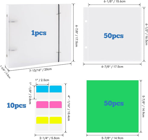 2 Set 6x6 inch inch and 5x6.4inch Clear Stamps Storage Embossing Folder Storage Photo Storage Album Seal Bags Storage Keeper Cards Folder Storage ...