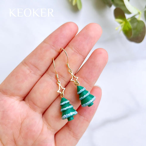 KEOKER Christmas Polymer Clay Bead Roller, Polymer Clay Earrings Tools, Christmas Tree Bead Maker, clay jewelry making tool, helps You make perfec...