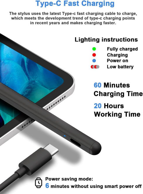 Stylus Pens for Touch Screens Magnetic POM Tip Tablet Pen Rechargeable Digital Pen Compatible with iPhone/iPad/iPad Pro/Lenovo/and Other iOS/Andro...
