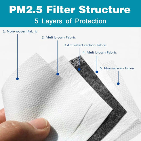 50 PCS PM 2.5 Filters Activated Carbon Filter Replaceable (50 pcs)...