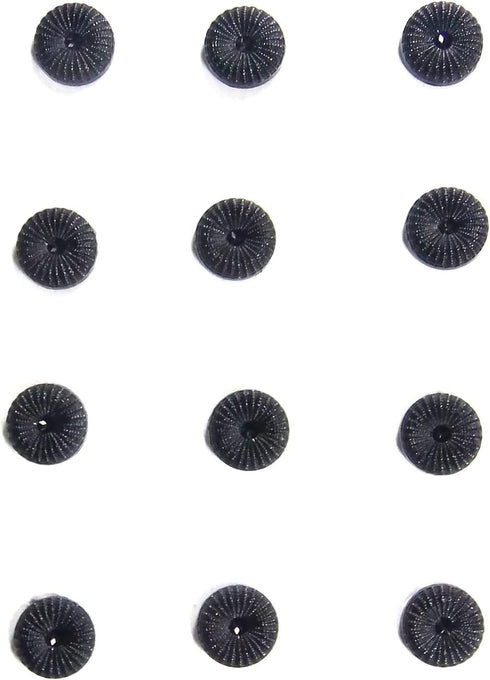 12 Pcs Black Mini Flower Shape Tiny Round Buttons- 11 mm- Sewing Quilting Renaissance Carnival Dance Hawaiian Costumes Outfit Bags Drapery- #BTA-2...