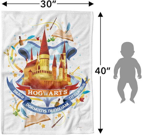 Harry Potter Lightweight Baby Blanket, 30"X40", Whimsical Hogwarts Unisex for Infants Girls & Boys...