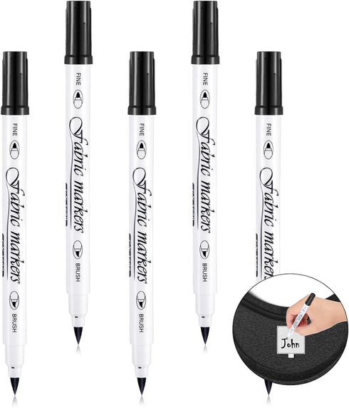 Tinlade 6 Pcs Fabric Markers for Clothes Fabric Paint Markers Permanent Dual Fabric Paint Pens Kit No Bleed DIY Fabric Pens Double Ended Art Marke...