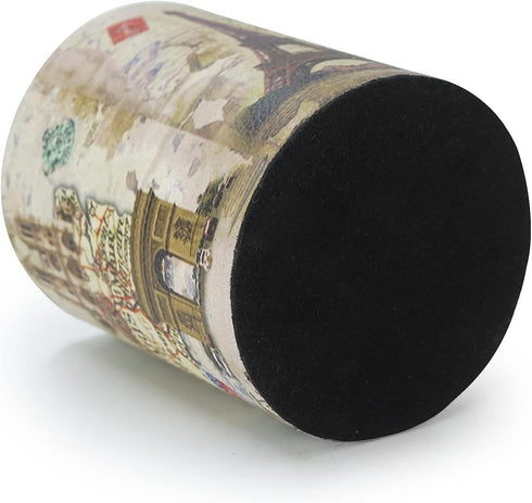 Vintage Pen Pencil Holder Cup Retro Desk Organizer for Home Office Living Room (Beige Paris Eiffel Tower Round)...