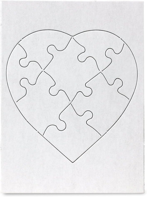 Hygloss Blank Puzzles with Heart Shape - 6" x 8" - Ideal for Valentines - Write, Draw, and Decorate Your Own Jigsaw Puzzle - 6 Puzzles (8 Puzzle P...