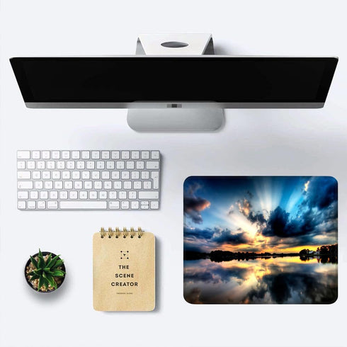 Mouse Pad Non-Slip Rubber Base Computer Mousepad, Lake Twilight Customized Square Mouse Pads for Laptop Office Home & Gaming, Superb Tracking Accu...