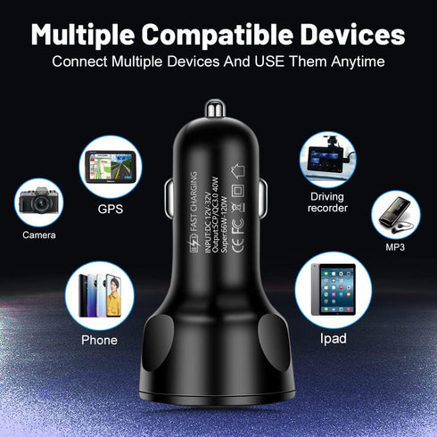 Car Charger Fast Charge,66W SCP/QC3.0 Cell Phone Charger,Cigarette Lighter USB Charger with Voltage Detection Compatible for iPhone 14 Pro MAX/13,...