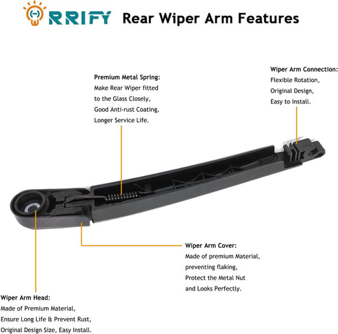Rear Windshield Wiper Blade Arm Set for Kia Soul 2010-2019, for Kia Soul EV 2015-2019 Rear Windsheild Back Wiper Arm and wiper Blade with Cover As...