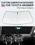 Proadsy 2025 Upgrade Windshield Sun Shade Custom Fit 2010-2025 Toyota 4Runner Sunshade 4-Layer Foldable Front Sunshade Protector Sun Visor Blocks ...