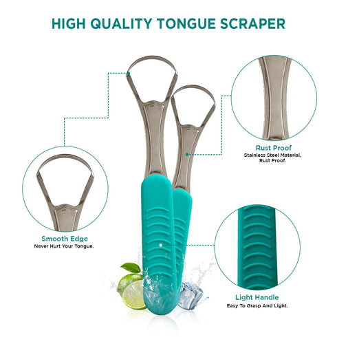 Big Mouth Tongue Scraper – Ultimate Oral Hygiene Tool for Fresh Breath and Improved Taste (Silver)...