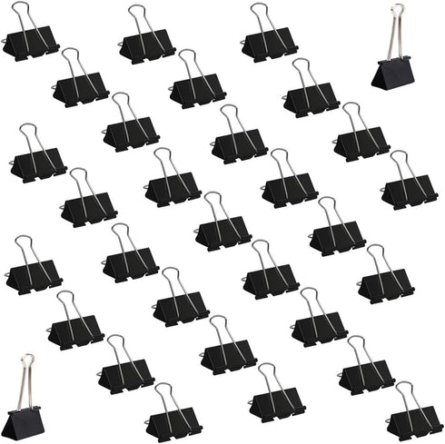 50 Pcs Extra Large Binder Clips 2 Inch Durable Black Big Paper Clamps for Office School Personal Document Organizing...