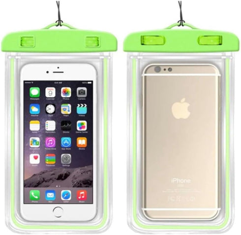 Waterproof Phone Pouches, Universal Fit, Clear, 2 Pack (Green)...