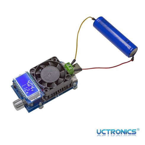 UCTRONICS Electronic USB Load Tester, Adjustable Discharge Resistor Module 35W, Test and Trigger QC2.0 QC3.0 AFC 9V FCP, Intelligent Temperature C...