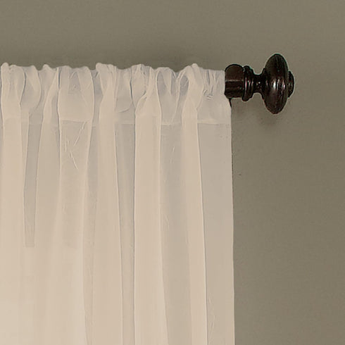 Curtainworks Trinity Crinkle Voile Sheer Curtain Panel, 51 by 63", Oyster...