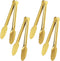 4 Pack Gold Serving Tongs XEVOM Gold Buffet Tongs Serving Utensils Salad Tongs Stainless Steel Gold Plated Buffet Serving Tongs,9 Inch...