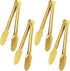 4 Pack Gold Serving Tongs XEVOM Gold Buffet Tongs Serving Utensils Salad Tongs Stainless Steel Gold Plated Buffet Serving Tongs,9 Inch...