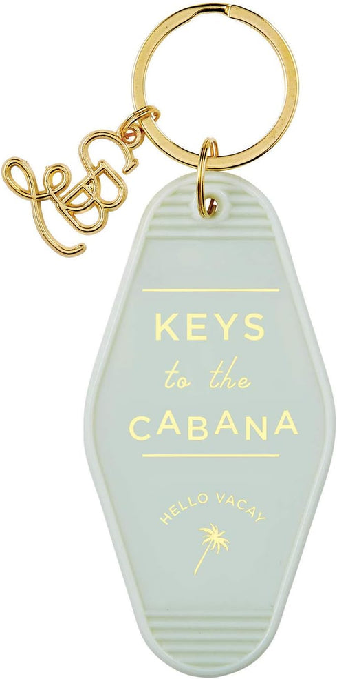 Santa Barbara Design Studio Keychain Lili + Delilah Small Gifts Vintage Motel Key Tag Key Ring, 3.5" Long, Cabana (Grey)...