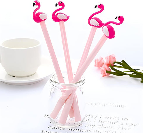 12Pcs/Bulk Cute Pens Aesthetic Kawaii Pink Flamingo Gel Ink Pen, Novelty Animal Cool Rollerball Fancy Writing Stationery School Office Supply for ...