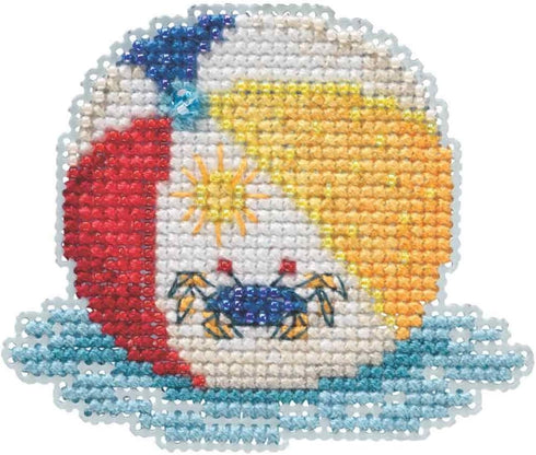 Beach Ball Beaded Counted Cross Stitch Ornament Kit Mill Hill 2019 Spring Bouquet MH181916...