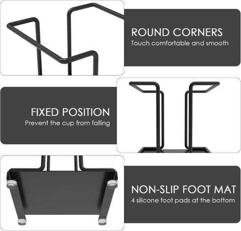 Metal Bathroom Cup Dispenser, Disposable Paper Bathroom Cup Holder, Countertop Cup Storage Organizer for Home Office (Black)...