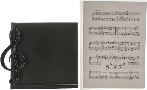 BroadwayGifts Co Black Treble Clef and Sheet Music 5 inch Acrylic Table Top Picture Frame...