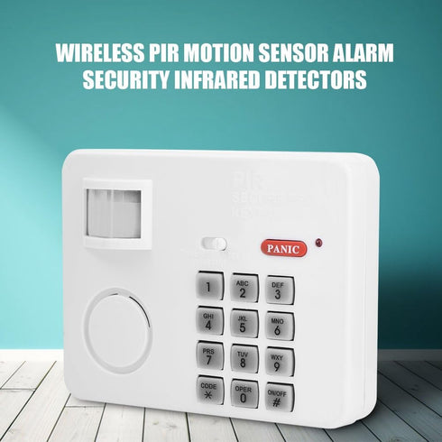 Home Security System, PIR Motion Sensor Alarm Password Home Security Keypad Remote Infrared Detectors,White...