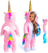 18 Inch Doll Clothes Unicorn Onesie Pajamas Rainbow Color Hair Bow Clips Costume Fits 18 Inch Doll (Doll Not Included)...