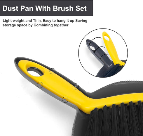 Dustpan and Broom Set Small,Mini Handheld Dust pan with Cleaning Brush Combo for Home Desktop, Sofa, Pet Care Household...