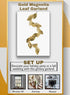 Serene Spaces Living Gold Magnolia Leaf Garland, Ornament for Holiday Décor, Measures 48" Long...