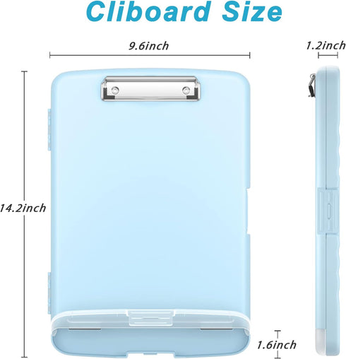 Rimilak Plastic Clipboard with Storage, High Capacity Nursing Clipboards with Pen Holder, Slim Clipboard Storage Box with Heavy Duty Clips, Clipbo...