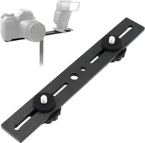 8"/20cm Dual Speedlite Camera Mount Tripod Bracket Flash Extension Bar, LED Video Light, DSLR Flash Light...