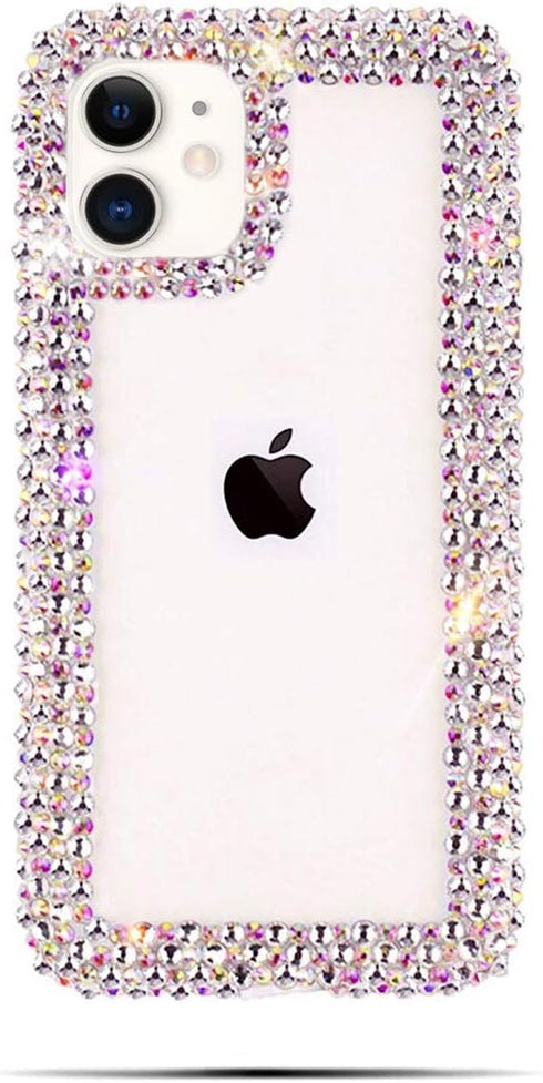 BONITEC Jesiya for iPhone 11, 3D Glitter Sparkle Bling Case Luxury Shiny Crystal Rhinestone Diamond Bumper Clear Protective Cover Clear for Women...